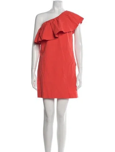 Pre-owned Cuyana One-shoulder Mini Dress In Orange