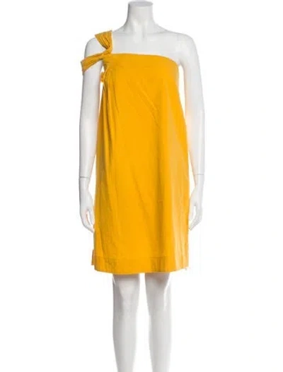 Pre-owned Cuyana One-shoulder Mini Dress In Yellow