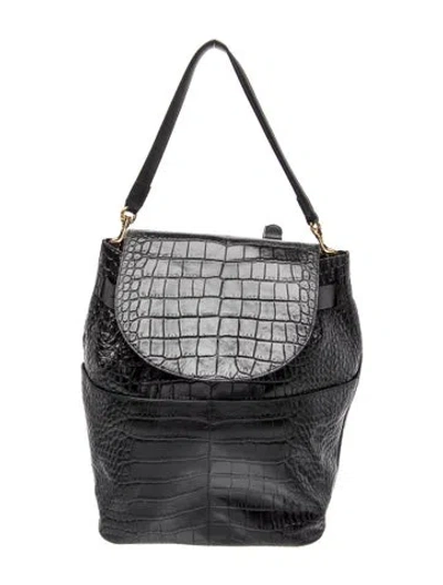 Pre-owned Cuyana Patent Leather Messenger Bag In Black