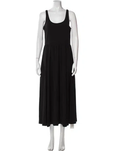 Pre-owned Cuyana Scoop Neck Long Dress In Black