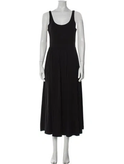 Pre-owned Cuyana Scoop Neck Long Dress In Black