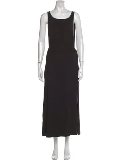 Pre-owned Cuyana Scoop Neck Long Dress In Black