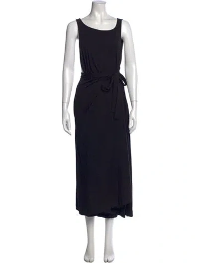 Pre-owned Cuyana Scoop Neck Long Dress In Black