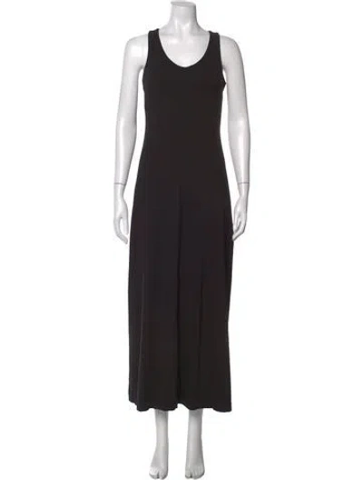 Pre-owned Cuyana Scoop Neck Long Dress In Black