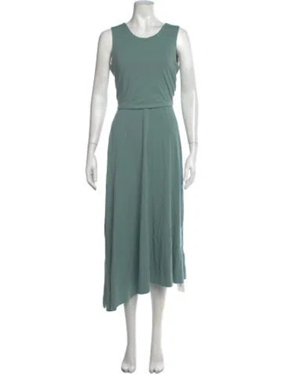 Pre-owned Cuyana Scoop Neck Midi Length Dress In Blue
