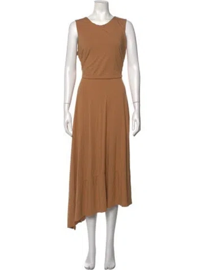 Pre-owned Cuyana Scoop Neck Midi Length Dress In Neutrals