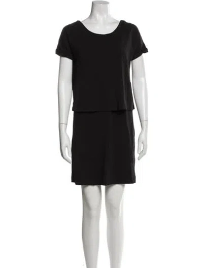 Pre-owned Cuyana Scoop Neck Mini Dress In Black