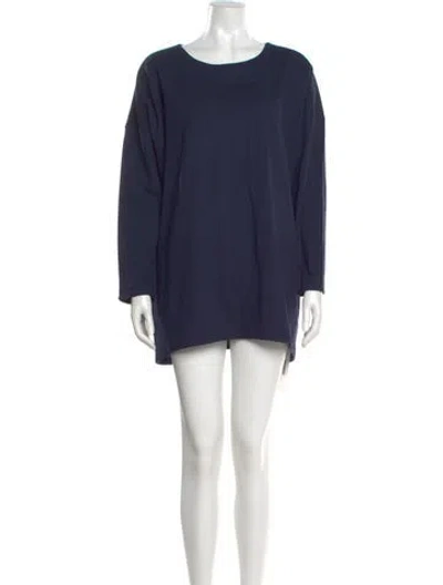 Pre-owned Cuyana Scoop Neck Mini Dress In Blue