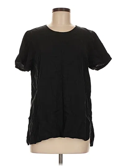 Pre-owned Cuyana Short Sleeve Top Black Crew Neck Tops