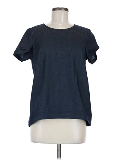 Pre-owned Cuyana Short Sleeve Top Blue Crew Neck Tops
