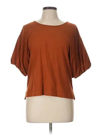 Pre-owned Cuyana Short Sleeve Top Brown Boatneck Tops