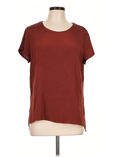 Pre-owned Cuyana Short Sleeve Top Burgundy Scoop Neck Tops