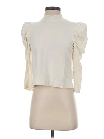 Pre-owned Cuyana Short Sleeve Top Ivory Turtleneck Tops