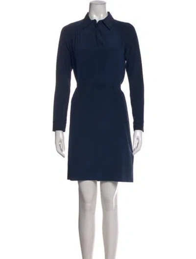 Pre-owned Cuyana Silk Knee-length Dress In Blue