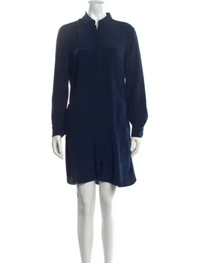 Pre-owned Cuyana Silk Knee-length Dress In Blue