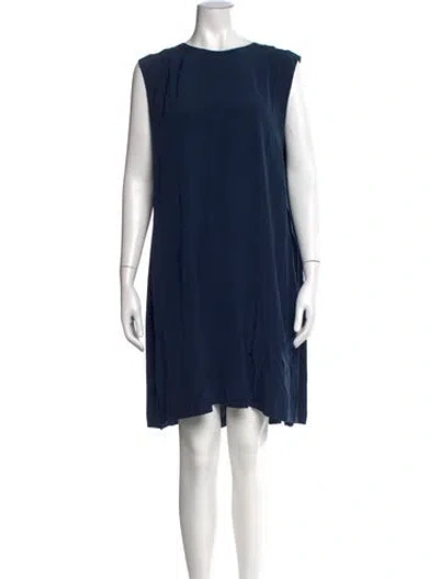 Pre-owned Cuyana Silk Knee-length Dress In Blue