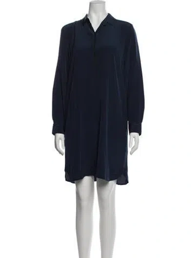 Pre-owned Cuyana Silk Knee-length Dress In Blue