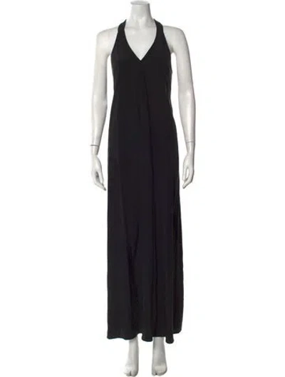 Pre-owned Cuyana Silk Long Dress In Black