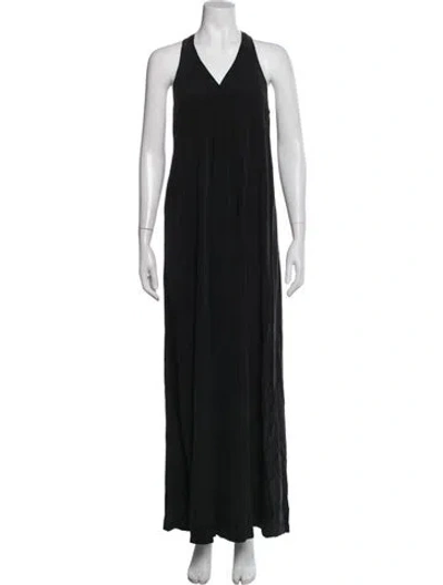 Pre-owned Cuyana Silk Long Dress In Black