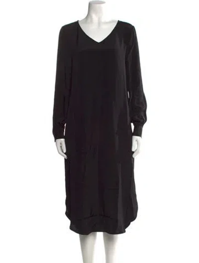 Pre-owned Cuyana Silk Midi Length Dress In Black