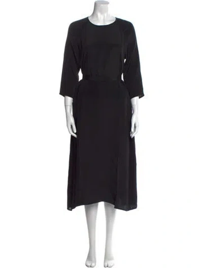 Pre-owned Cuyana Silk Midi Length Dress In Black