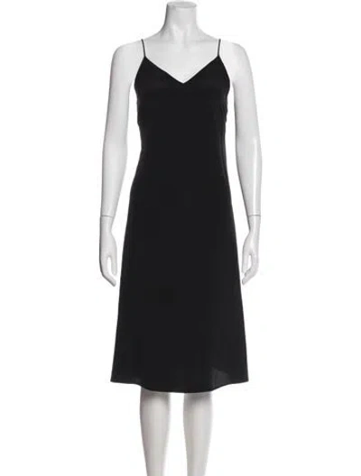 Pre-owned Cuyana Silk Midi Length Dress In Black