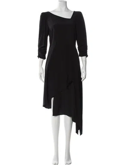 Pre-owned Cuyana Silk Midi Length Dress In Black