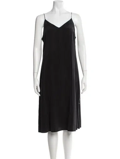 Pre-owned Cuyana Silk Midi Length Dress In Black