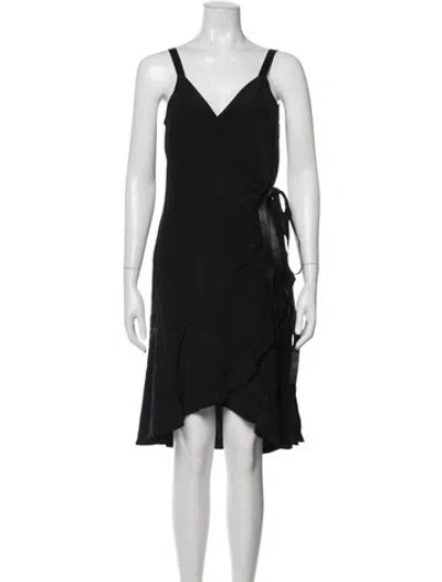 Pre-owned Cuyana Silk Midi Length Dress In Black