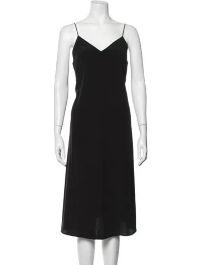 Pre-owned Cuyana Silk Midi Length Dress In Black