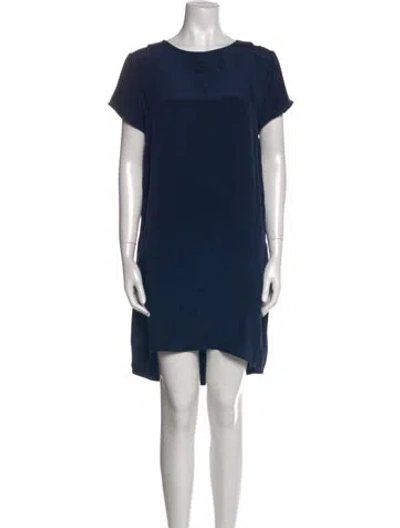 Pre-owned Cuyana Silk Midi Length Dress In Blue