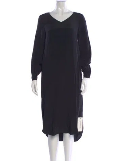 Pre-owned Cuyana Silk Midi Length Dress In Blue