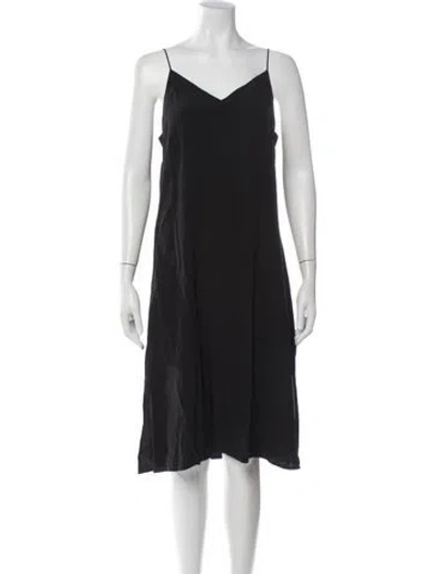 Pre-owned Cuyana Silk Midi Length Dress In Blue