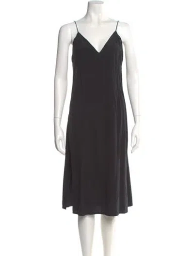 Pre-owned Cuyana Silk Midi Length Dress In Gray