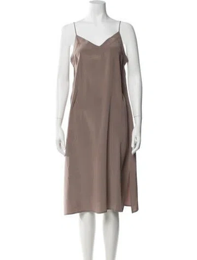 Pre-owned Cuyana Silk Midi Length Dress In Gray