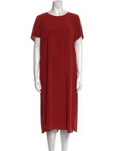 Pre-owned Cuyana Silk Midi Length Dress In Orange