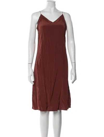 Pre-owned Cuyana Silk Midi Length Dress In Orange