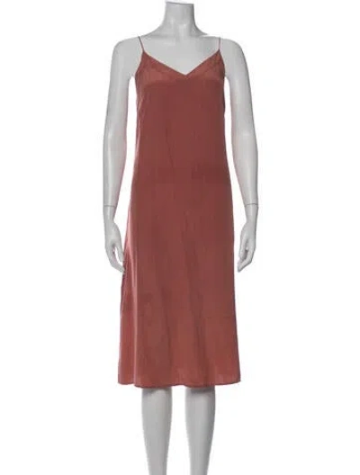 Pre-owned Cuyana Silk Midi Length Dress In Pink