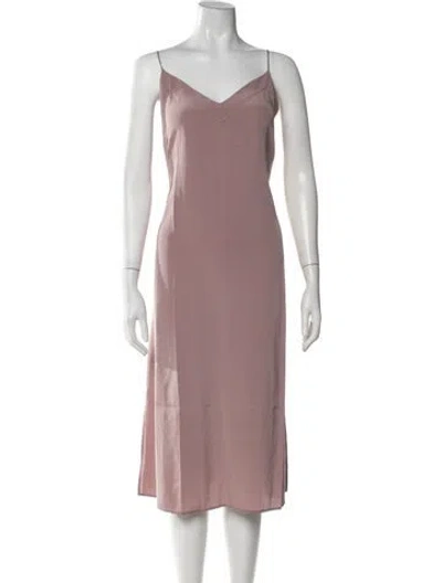 Pre-owned Cuyana Silk Midi Length Dress In Pink