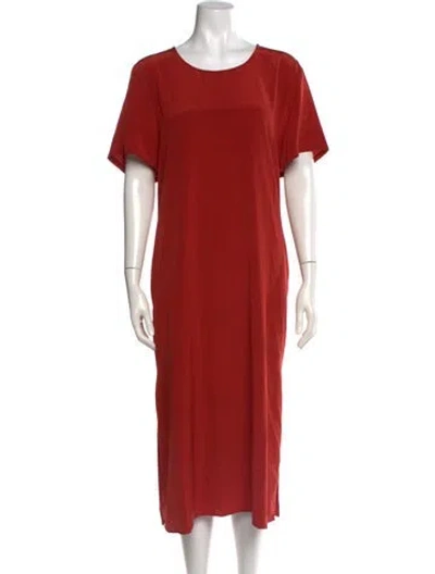 Pre-owned Cuyana Silk Midi Length Dress In Red
