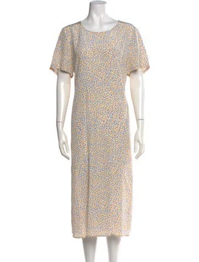 Pre-owned Cuyana Silk Midi Length Dress In White