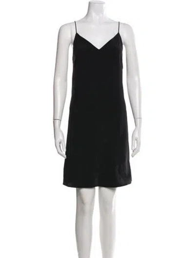 Pre-owned Cuyana Silk Mini Dress In Black