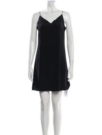 Pre-owned Cuyana Silk Mini Dress In Black