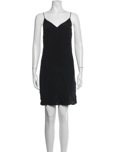 Pre-owned Cuyana Silk Mini Dress In Black