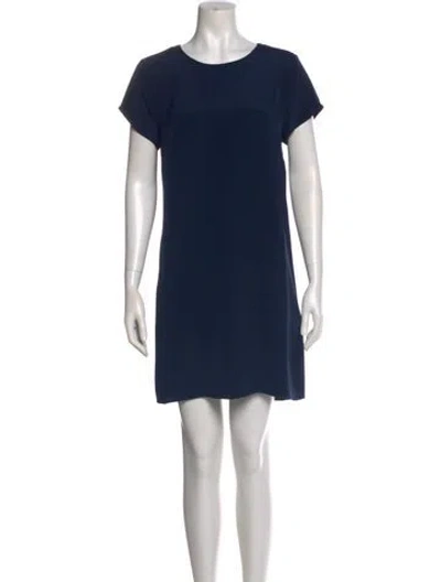 Pre-owned Cuyana Silk Mini Dress In Blue