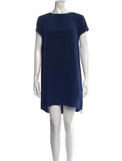 Pre-owned Cuyana Silk Mini Dress In Blue