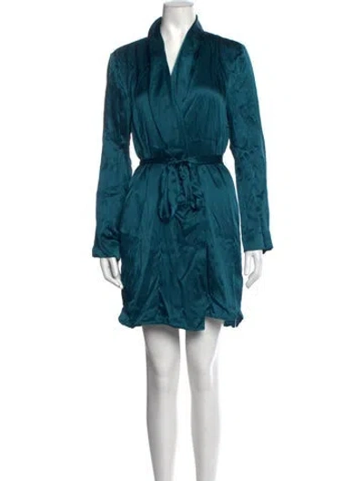 Pre-owned Cuyana Silk Mini Dress In Blue