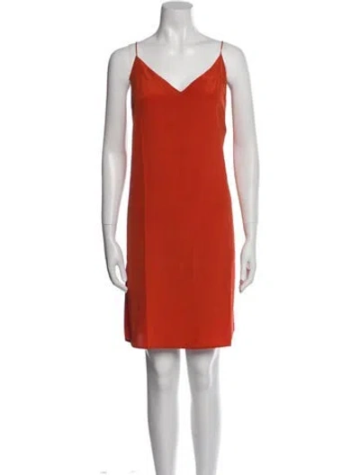 Pre-owned Cuyana Silk Mini Dress In Orange