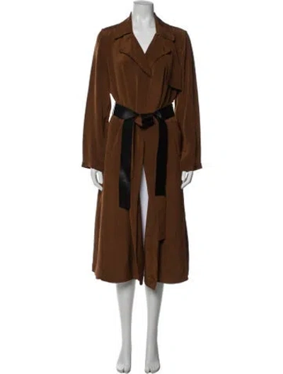 Pre-owned Cuyana Silk Trench Coat In Brown