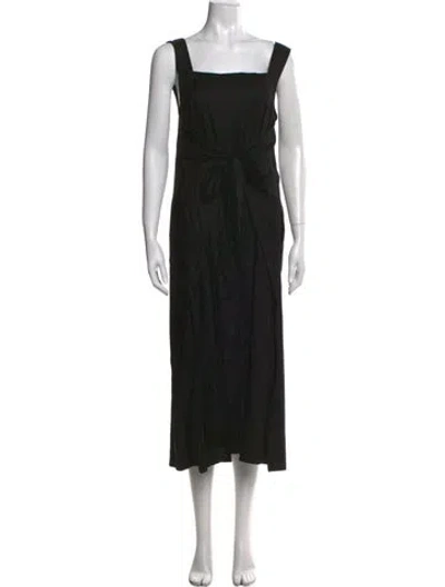 Pre-owned Cuyana Square Neckline Long Dress In Black
